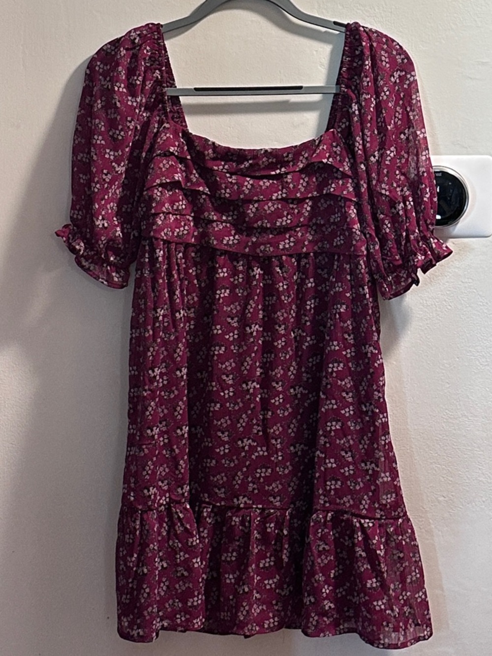 Trixxi Berry Floral Mini Dress in Raspberry - Picture 5 of 6